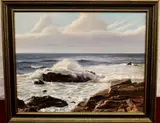 Alexander Yaron, Seascape with Waves Breaking on Rocks