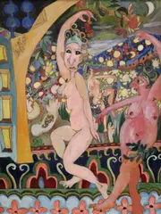 Bertha Leonard, Dancing Girls, 1967, Oil on board