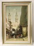 Minarets and Grand Entrance of the Metwaleys at Cairo by Continental School, Oil on canvas, sold Jun 2024