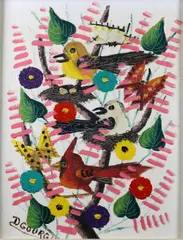Decourcelle Gourgue, Birds, Oil on canvas