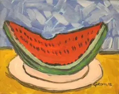 Mario Giacoya, Sandia (Watermelon), 1992, Oil on board