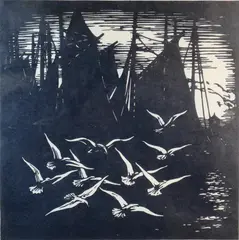 Donald Frederick Witherstine, Messengers of the Sea, circa 1920, Pencil signed, titled and annotated "ed. 100" at base