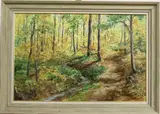 American School, Early Summer Woodland Landscape, Oil on canvas
