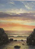 Alexander Yaron, Seascape at Sunset, 1987, Oil on canvas