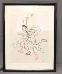 Al Hirschfeld, Marcel Marceau, Pencil signed color lithograph