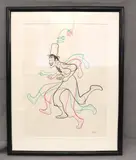 Al Hirschfeld, Marcel Marceau, Pencil signed color lithograph