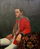June H Woodrige, Young Soldier Wearing a Red Coat, Oil on canvas