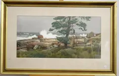 Walter E. Brightwell Jr, Along the Back Shore, Watercolor on paper