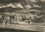 Peter Hurd, Sunday Afternoon in New Mexico, Pencil titled, numbered and signed at base