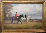 Jean Bowman, Potomac Foxhunters with Sugarloaf Mountain in Background, 1978, Oil on canvas