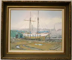 John Nesta, The Schooner Westward in Dry Dock, 2009, Oil on Canvas