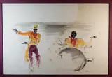 Willering Epko, Jazz Musicians, Pen and watercolor on paper