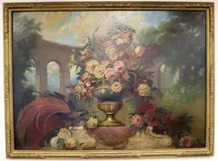 Still Life with a Peacock by Continental School, Oil on canvas, sold Aug 2024