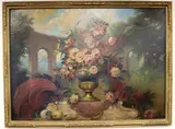 Still Life with a Peacock by Continental School, Oil on canvas, sold Aug 2024