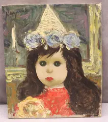 Girl Wearing a Red Dress by Elmyr de Hory, Oil on canvas, sold Aug 2024