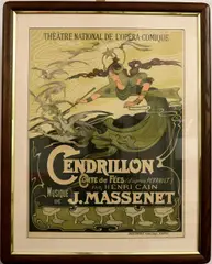 André Devambez, Cendrillon Poster for Theatre National de L'Opera-Comique, Color lithograph poster for the Massenet opera "Cendrillon,"