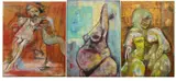 Andrea Erika Janszky, Three works: Girl with Dog X, Oil on canvas