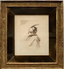 Francesco Bartolozzi, Man in a Plumed Hat and Cloak, circa 1760, Etching after the work of Giovanni Francesco Barbieri (called il Guercino) (Italian, 1591-1666)
