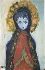 Carlos Lombardo, Virgen, Oil on board