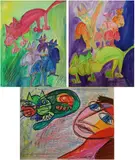 Silvia Villagrán, Three Works, Mixed media on paper