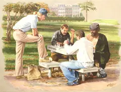 Alexander Yaron, Chess Players, 1983, Oil on canvas