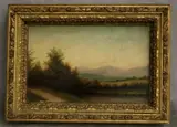 Late Afternoon Landscape by American School, Oil on canvas, sold Sep 2024