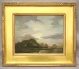 Vermont Sunset by American School, Oil on canvas, sold Sep 2024