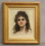 Portrait of a Young Woman by American School, Oil on canvas, sold Sep 2024