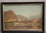 Untitled by American School, The Local Bridge, (for restoration) Oil on canvas, sold Sep 2024