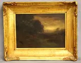 Benigino Yamero Ruiz, Tonalist Landscape, Pencil notation on verso "Ruiz"