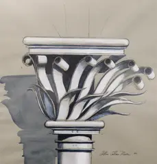 Arthur Cotton Moore, Untitled (Architectural Element), 1990, Ink, watercolor, gouache on paper