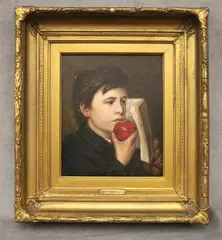 The Red Apple by John Donaghy, Oil on canvas, sold Sep 2024