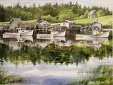 Geraldine McKeown, Boats on a Sunny Day, 1986, Mixed media on paper