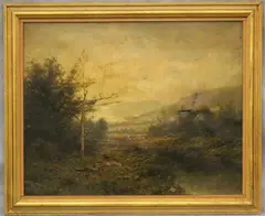 Alexander Helwig Wyant, Late Summer Afternoon Landscape, Oil on canvas