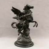 Emil Louis Picault, "Perseus and Pegasus", Bronze with black patina, incised signature