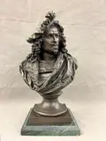 Bust of Rembrandt by Albert-Ernest Carrier-Belleuse, Bronze square marble plinth, sold Sep 2024