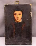 Northern European School, Portrait of a Young Lady Wearing a Fur Coat, Oil on canvas