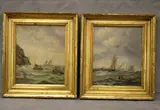 Pair of Maritime Scenes by Continental School, Oil on canvas, sold Sep 2024