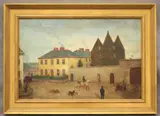 The Yellow House by Continental School, Oil on canvas, sold Sep 2024