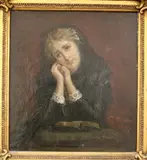 Portuguese School, Young Lady in Prayer, Oil on canvas