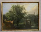 Mausoleum near the Large Tree by English School, Oil on canvas, sold Sep 2024