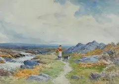 John Bates Noel, Summer Landscape, Watercolor on paper