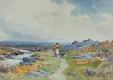 John Bates Noel, Summer Landscape, Watercolor on paper