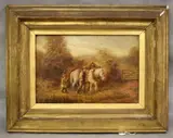 Boys walking home with their Horses by English School, Oil on canvas, sold Sep 2024