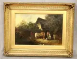 Edward Robert Smythe, Farmers taking a Break, Oil on canvas