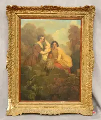 James John Hill, The Weath Gatherers, Oil on board