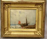 Victor Philippe Philipsen, Untitled, Seascape, 19th century oil on board painting