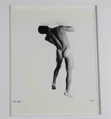 Joe Ziolkowski, Male Nude, 1990, [LGBTQ+ INTEREST], Ink numbered, dated and signed at base. - photo: 9 x 7 inches; frame: 20 x 20 inches The lifelong collection of Bernie Delia