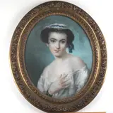 French School, Portrait of a Young Lady, Pastel