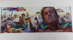Rodney Cook, Morning Siesta, [LGBTQ+ INTEREST], Watercolor on paper